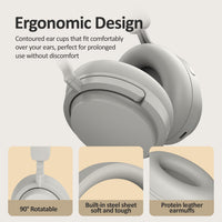 High Quality Super Bass Hybrid Active Noise Cancelling Wireless Headphones BT5.4 ANC LDAC Audio LED Battery for Music Gaming