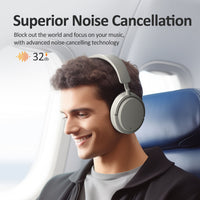 High Quality Super Bass Hybrid Active Noise Cancelling Wireless Headphones BT5.4 ANC LDAC Audio LED Battery for Music Gaming