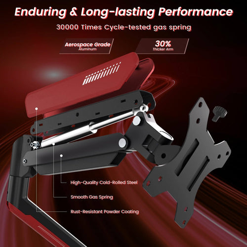 360° Rotation Dual Monitor Mount Arm Gaming for Computer Screen 13-32" and up to 22 Lbs Swivel with C Clamp and Grommet Base