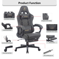 New Design Reclining Gamer Chair with Footrest Brown Gaming Chair