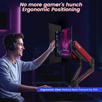 360° Rotation Dual Monitor Mount Arm Gaming for Computer Screen 13-32" and up to 22 Lbs Swivel with C Clamp and Grommet Base