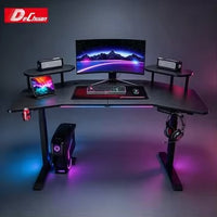 Gaming Desk with Hand-Rubbed Oil Finish and Steel Reinforcements for Timeless Elegance