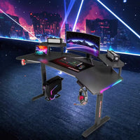 Gaming Desk with Hand-Rubbed Oil Finish and Steel Reinforcements for Timeless Elegance