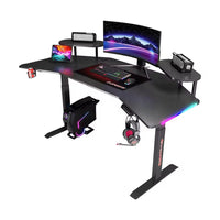 Gaming Desk with Hand-Rubbed Oil Finish and Steel Reinforcements for Timeless Elegance
