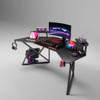 Gaming Desk with Hand-Rubbed Oil Finish and Steel Reinforcements for Timeless Elegance